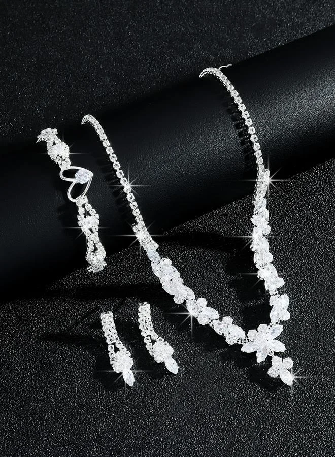 Take Two  3-Piece Embellished Necklace, Bracelet And Earrings Jewelry Set for Women | Best Price UAE